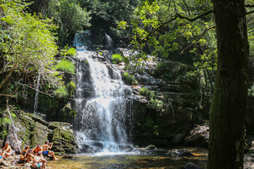 Obraz premium Cabreia Waterfall located in Sever do Vouga municipality, Aveiro Portugal District.