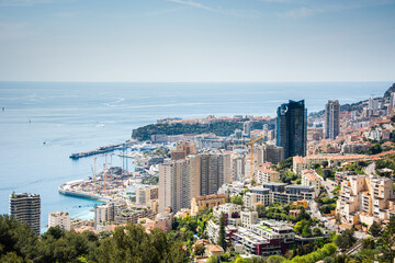 Monaco Monte Carlo von oben an einem schönen Tag während dem Grand Prix History