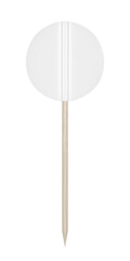 White round toothpick flag isolated on white background