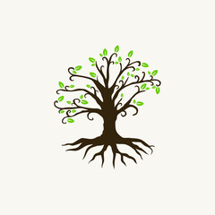 unique tree vector logo design