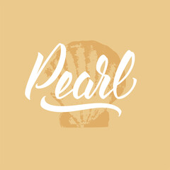 Pearl. Hand drawn lettering, vector calligraphy text.