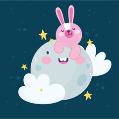 cute bunny moon