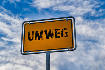 Umweg Wegweiser Schild