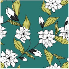 Vintage collection with flowers for decorative design. Seamless vector texture. Flower illustration colorful seamless pattern texture fabric. Creative floral .