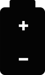 Fototapeta premium Vector illustration of the black silhouette of a battery cell