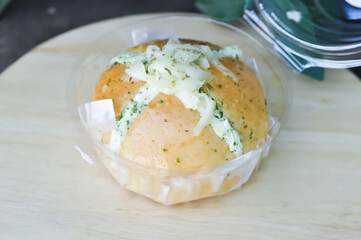 cheese bun, mozzarella cheese bun or bun with cheese stuffed