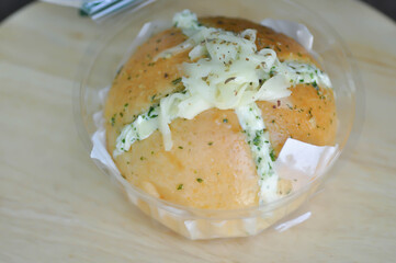 cheese bun, mozzarella cheese bun or bun with cheese stuffed