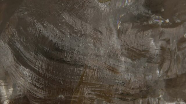 Rose Crystal Quartz close-up isolated on a black background