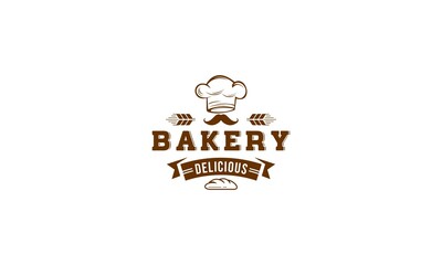 logo Bakery  Bake Shop Label Sticker Logo design vector in white background