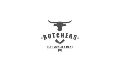 Obraz premium the butcher's logo in white background