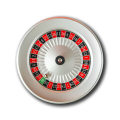 Casino roulette wheel isolated on white background