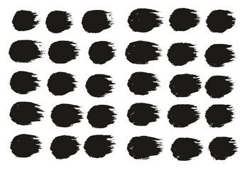 Round Brush Thick Straight Lines Artist Brush High Detail Abstract Vector Background Set 