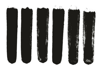 Round Brush Thick Straight Lines Artist Brush High Detail Abstract Vector Background Set 