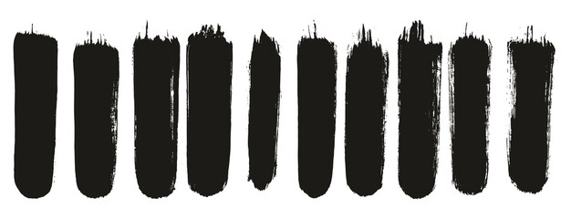 Round Brush Thick Straight Lines Artist Brush High Detail Abstract Vector Background Set 