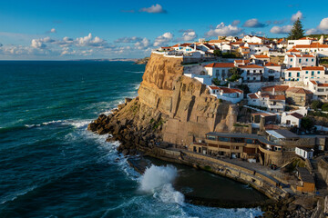 Scenic view of the village of Azenhas do Mar, in Sintra, Portugal.