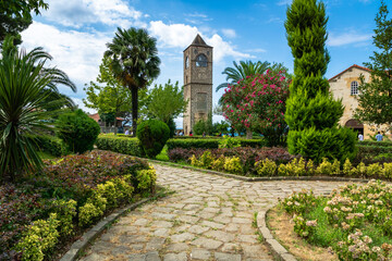 Hagia Sophia in Trabzon, the view of architecture and garden in Trabzon, Turkey.  Ayasofia is a...