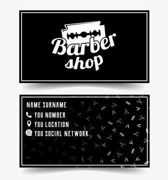 barbershop business card template	
