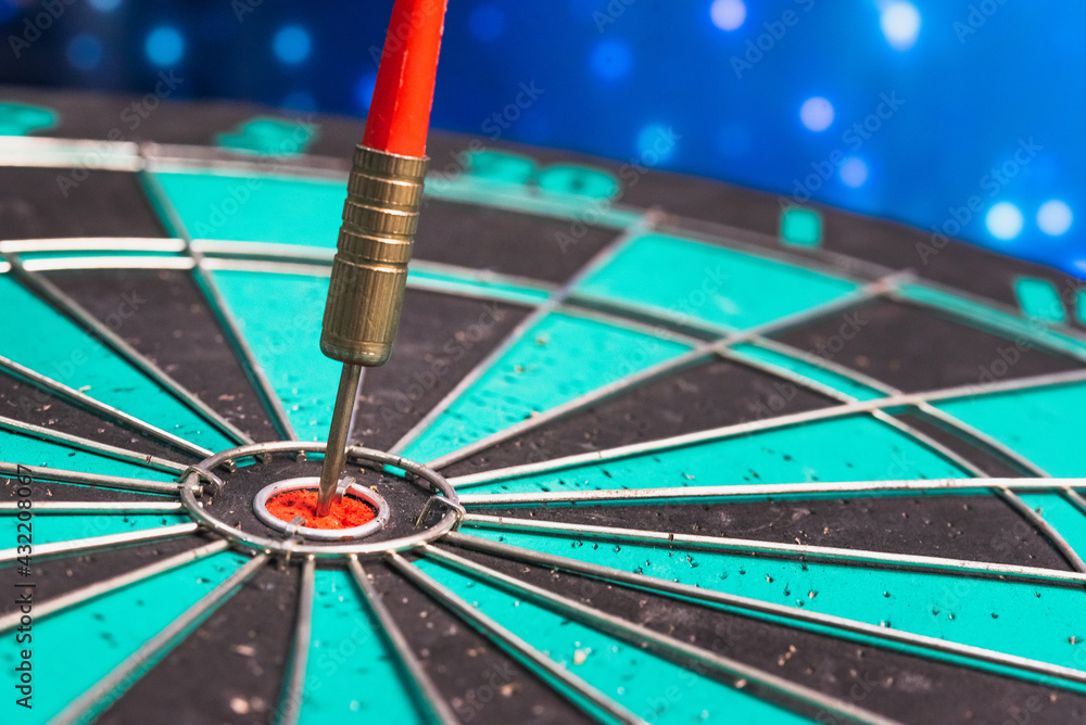 Poster bullseye is a target of business. dart is an opportunity and dartboard is the target and goal. so bo