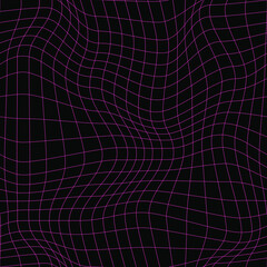 Pink warped grid pattern. Seamless vector - 432208440