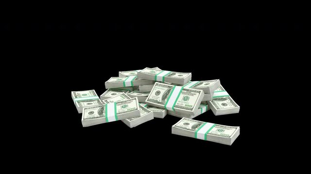 Stacks of money falling from above 4K animation Pack on transparent background alpha channel - Stack Of Dollar Bills Falling