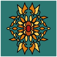 Black damask element in classic style on white background. Royal template. Silhouette vector. Vector pattern. Royal damask element for print design.