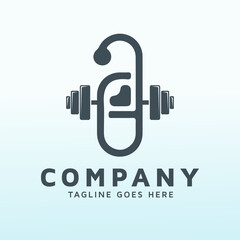 medical diagnostic logo design with fitness icon