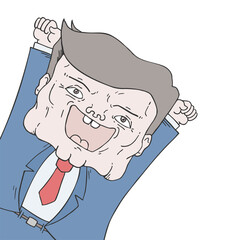 Mature man celebrating a victory