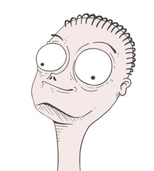 Funny face with big eyes