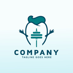 Kids Dentistry logo design with fitness icon