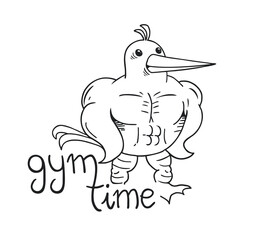 Muscle bird and gym time message