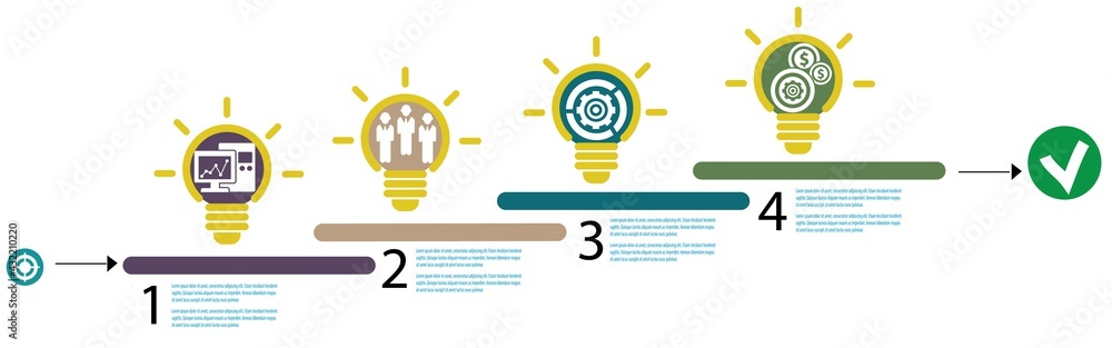 Poster design elements for infographics. 4 steps business concept. vector background