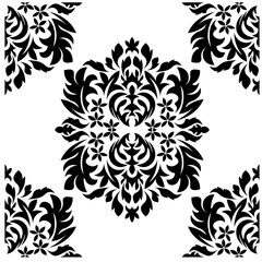 Damask pattern in vintage style. Texture backdrop. Seamless floral pattern. Fabric print texture.