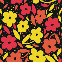 Fototapeta premium Beautiful stylish floral seamless pattern. A bright illustration for creating a postcard, wedding invitation card, wallpaper and textiles.