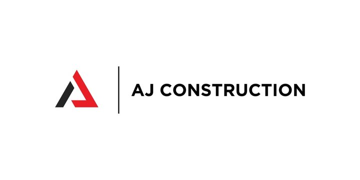 The letter AJ initials logo design is suitable for modern and professional construction companies