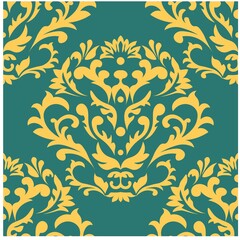 Damask pattern in vintage style. Texture backdrop. Seamless floral pattern. Fabric print texture.