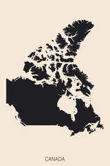 Highly detailed Canada map with borders isolated on background