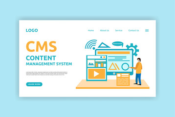 Content management system landing page template