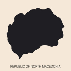 Highly detailed Macedonia map with borders isolated on background