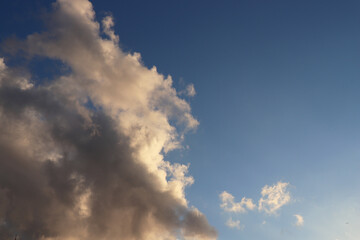 Naklejka na ściany i meble dramatic cloudy blue sky heaven air