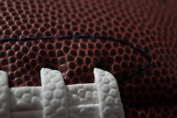 American football ball close up