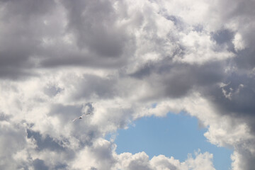 dramatic cloudy blue sky heaven air