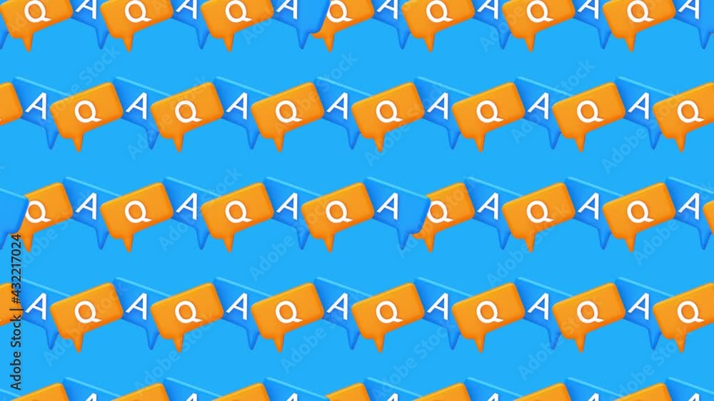 Poster question and answer bubble speech minimal concept minimal motion art seamless pattern 4k motion desi