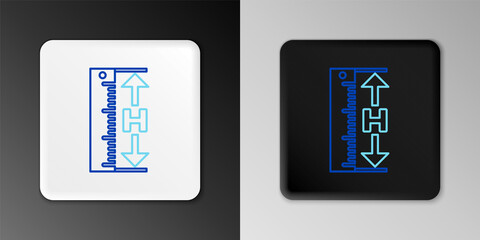Line The measuring height and length icon isolated on grey background. Ruler, straightedge, scale symbol. Colorful outline concept. Vector