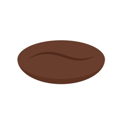One coffee bean on a white background. Vector illustration with coffee.