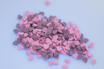Purple ,Pink Candy Hearts,Colorful sweetss, sprinkle