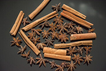 Dried anise and cinnamon