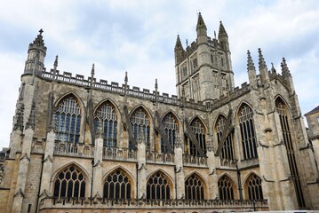 Fototapeta premium The 7th century Bath Abbey parish church and former Benedictine monastery in Bath, Somerset, England, United Kingdom