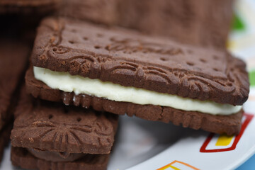 cocoa biscuits with coconut cream