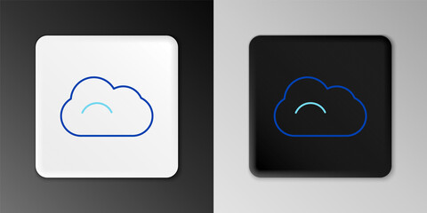 Line Cloud icon isolated on grey background. Colorful outline concept. Vector