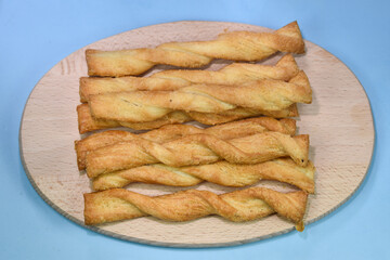 crackers, Cheese Sticks with cheese